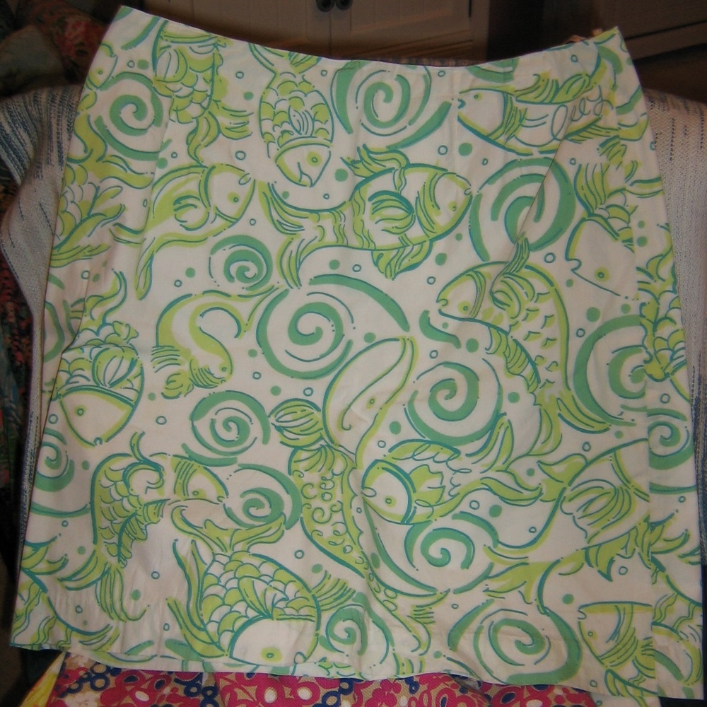 Lilly Pulitzer Skirt Fish Print Sz 12